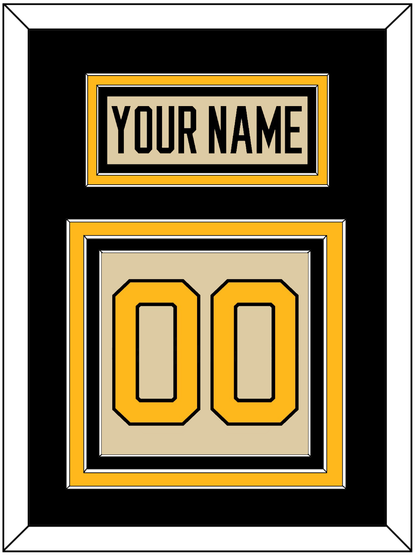 Pittsburgh Nameplate & Number (Back) - 2023 Winter Classic Tan - Premier Tier 3