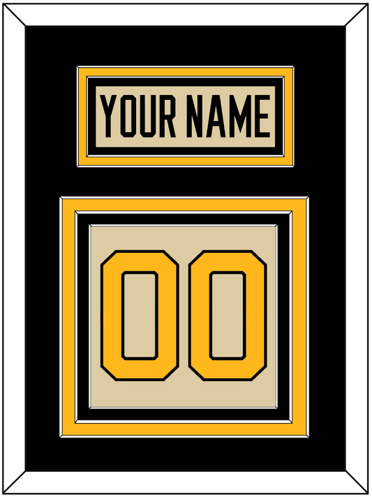 Pittsburgh Nameplate & Number (Back) - 2023 Winter Classic Tan - Premier Tier 3