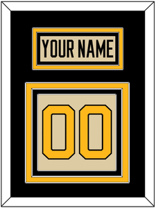 Pittsburgh Nameplate & Number (Back) - 2023 Winter Classic Tan - Triple Mat 3