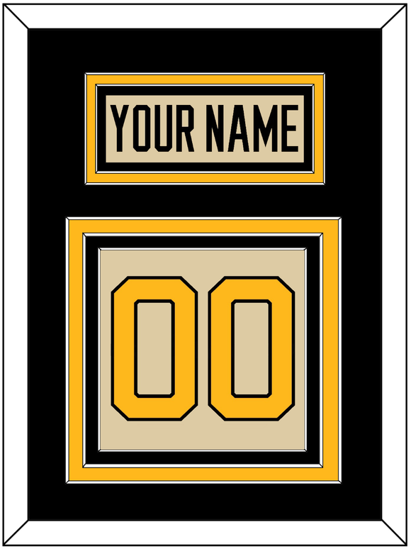 Pittsburgh Nameplate & Number (Back) - 2023 Winter Classic Tan - Triple Mat 3