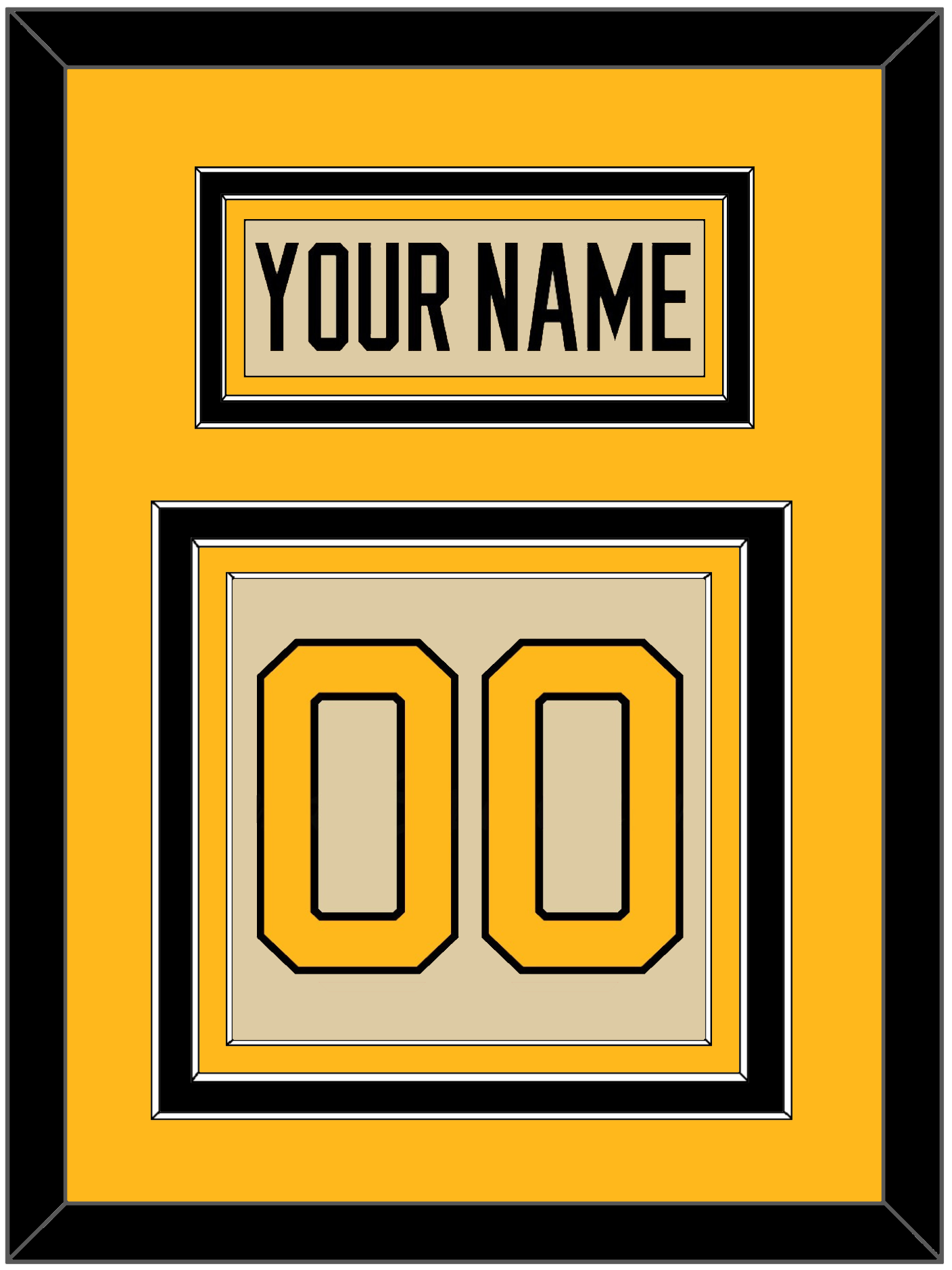 Pittsburgh Nameplate & Number (Back) - 2023 Winter Classic Tan - Premier Tier 4