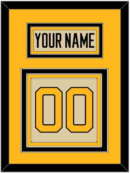 Pittsburgh Nameplate & Number (Back) - 2023 Winter Classic Tan - Premier Tier 4