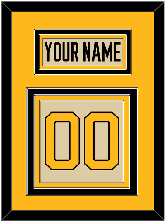 Pittsburgh Nameplate & Number (Back) - 2023 Winter Classic Tan - Premier Tier 4