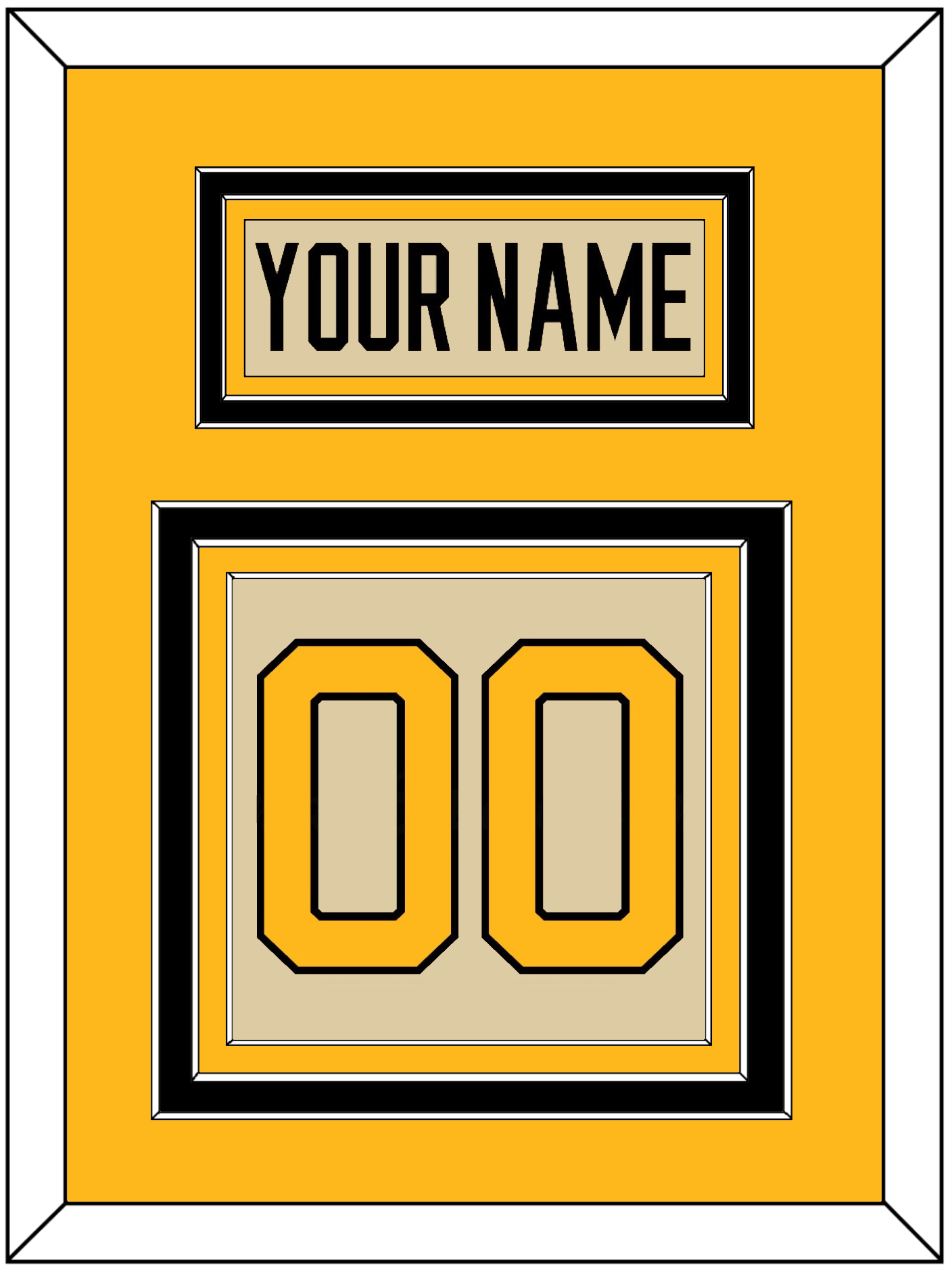 Pittsburgh Nameplate & Number (Back) - 2023 Winter Classic Tan - Premier Tier 4