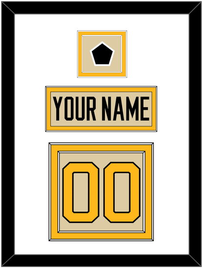 Pittsburgh Nameplate & Number (Back) With Jersey Patch - 2023 Winter Classic Tan - Signature Tier 1