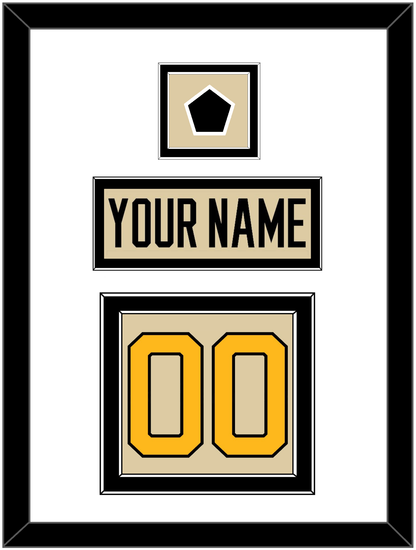 Pittsburgh Nameplate & Number (Back) With Jersey Patch - 2023 Winter Classic Tan - Signature Tier 2