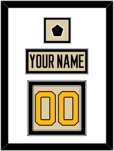 Pittsburgh Nameplate & Number (Back) With Jersey Patch - 2023 Winter Classic Tan - Double Mat 2