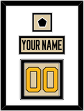 Pittsburgh Nameplate & Number (Back) With Jersey Patch - 2023 Winter Classic Tan - Double Mat 2