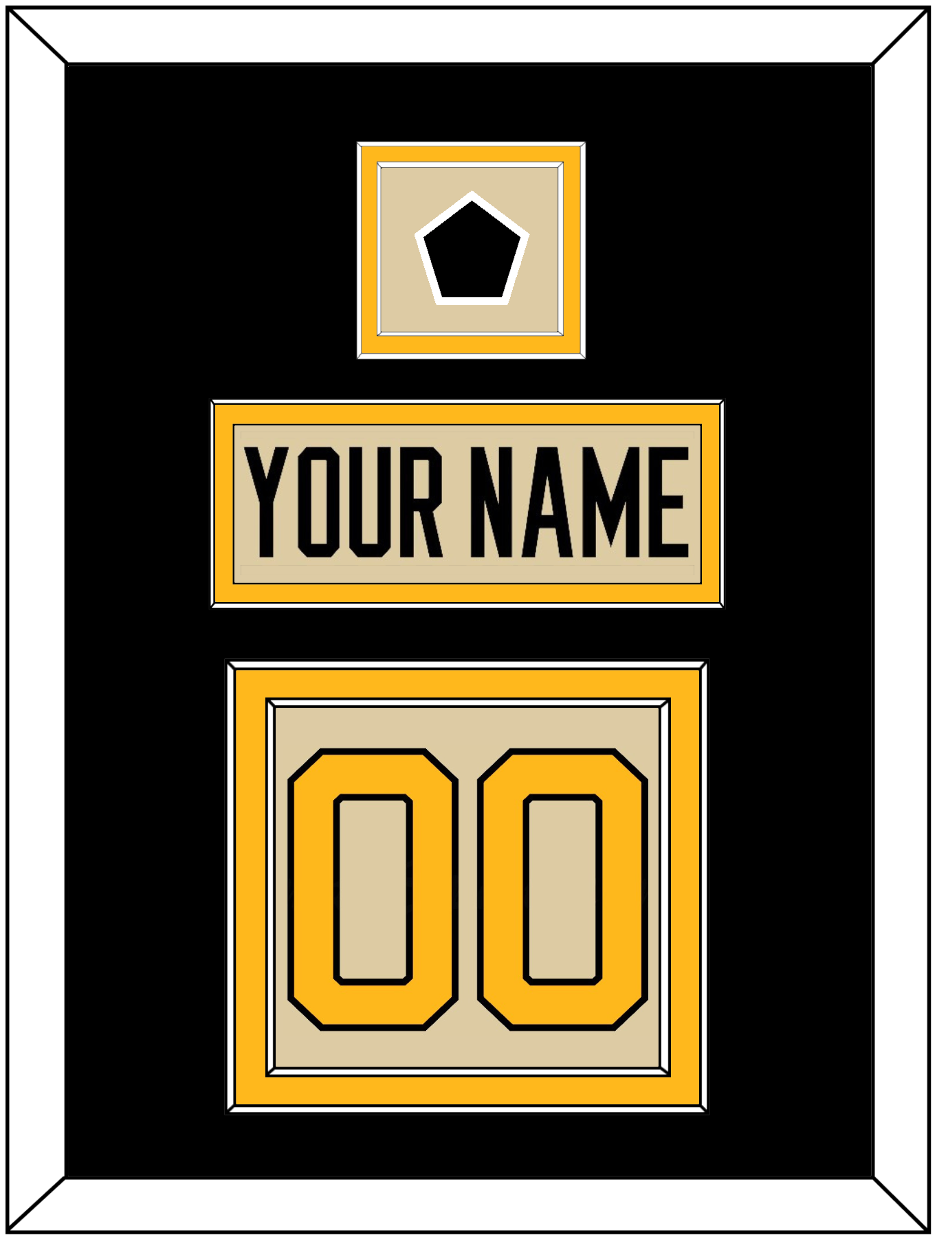 Pittsburgh Nameplate & Number (Back) With Jersey Patch - 2023 Winter Classic Tan - Signature Tier 3