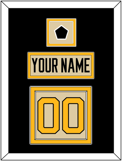 Pittsburgh Nameplate & Number (Back) With Jersey Patch - 2023 Winter Classic Tan - Signature Tier 3