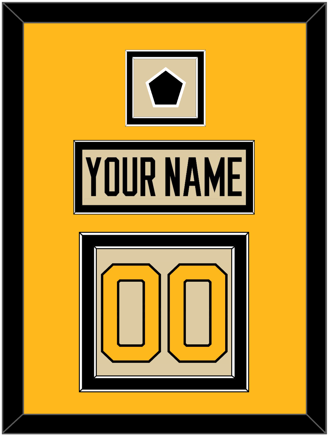 Pittsburgh Nameplate & Number (Back) With Jersey Patch - 2023 Winter Classic Tan - Signature Tier 4