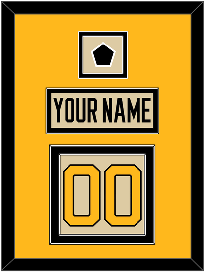 Pittsburgh Nameplate & Number (Back) With Jersey Patch - 2023 Winter Classic Tan - Signature Tier 4
