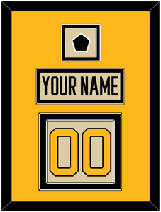 Pittsburgh Nameplate & Number (Back) With Jersey Patch - 2023 Winter Classic Tan - Double Mat 4