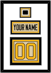 Pittsburgh Nameplate & Number (Back) With Jersey Patch - 2023 Winter Classic Tan - Triple Mat 1