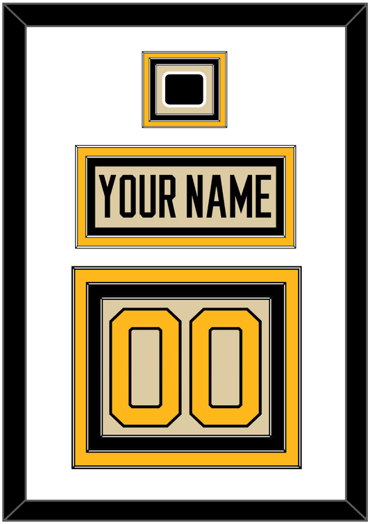 Pittsburgh Nameplate & Number (Back) With Jersey Patch - 2023 Winter Classic Tan - Premier Tier 2