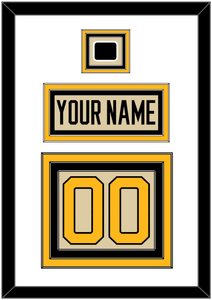 Pittsburgh Nameplate & Number (Back) With Jersey Patch - 2023 Winter Classic Tan - Triple Mat 2