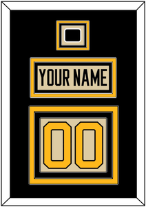 Pittsburgh Nameplate & Number (Back) With Jersey Patch - 2023 Winter Classic Tan - Triple Mat 3