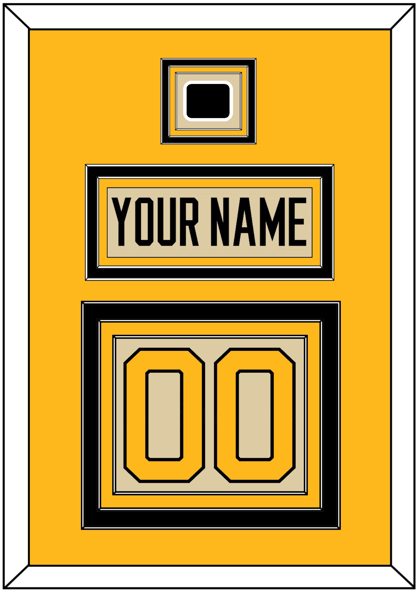 Pittsburgh Nameplate & Number (Back) With Jersey Patch - 2023 Winter Classic Tan - Premier Tier 4