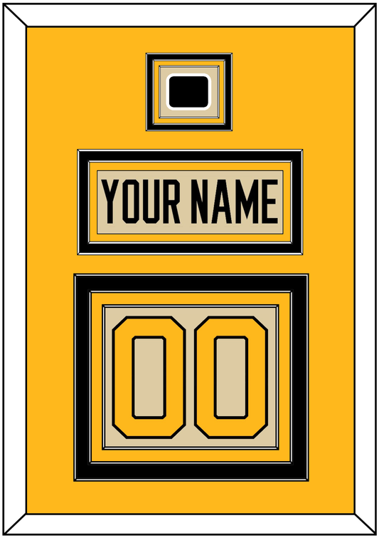 Pittsburgh Nameplate & Number (Back) With Jersey Patch - 2023 Winter Classic Tan - Premier Tier 4
