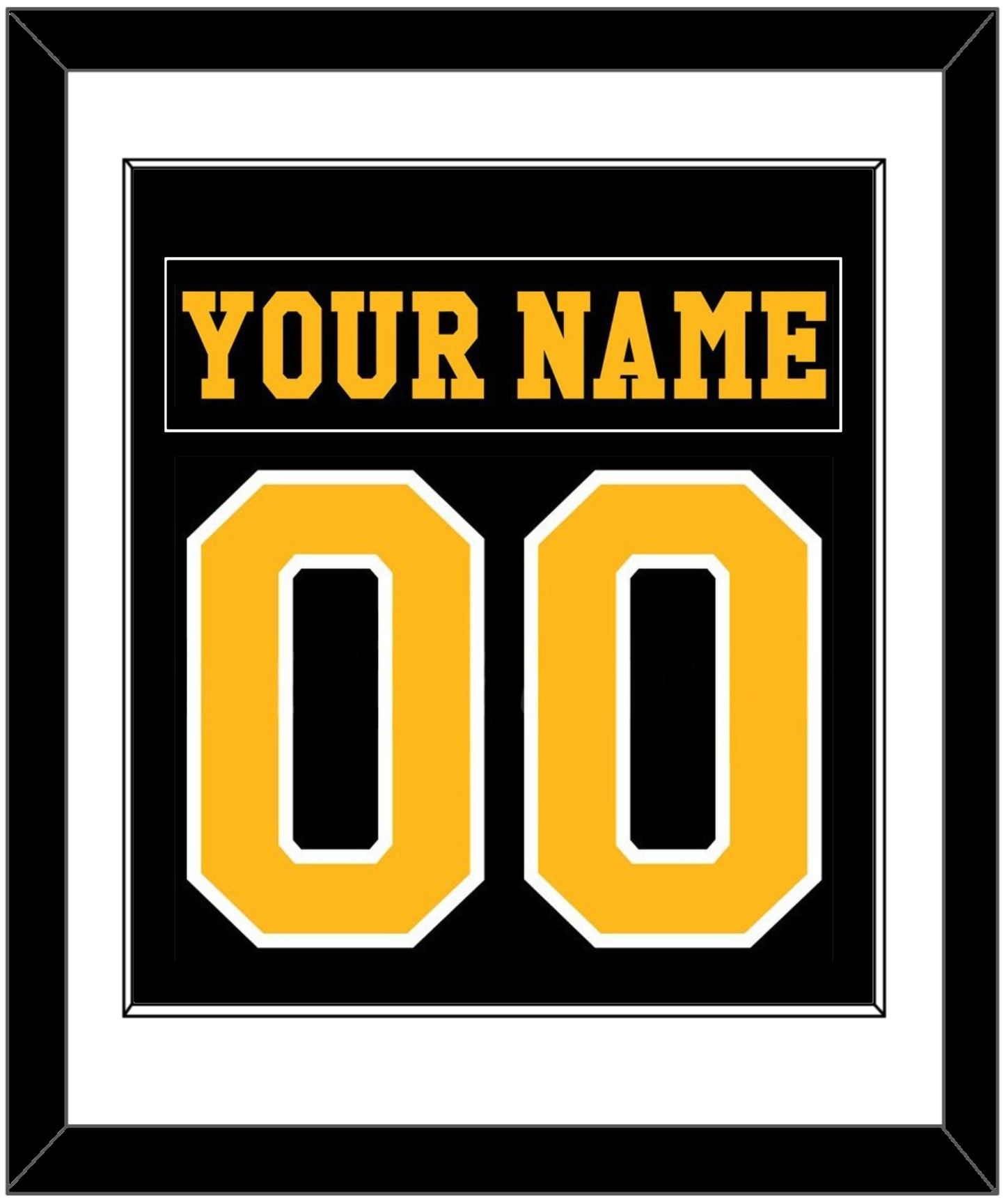 Pittsburgh Nameplate & Number (Back) Combined - Road Black (1984-1988) - Essential Tier 1