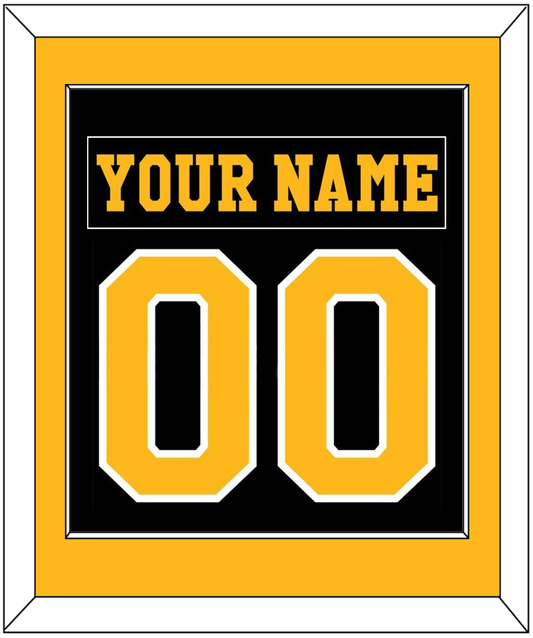 Pittsburgh Nameplate & Number (Back) Combined - Road Black (1984-1988) - Essential Tier 2