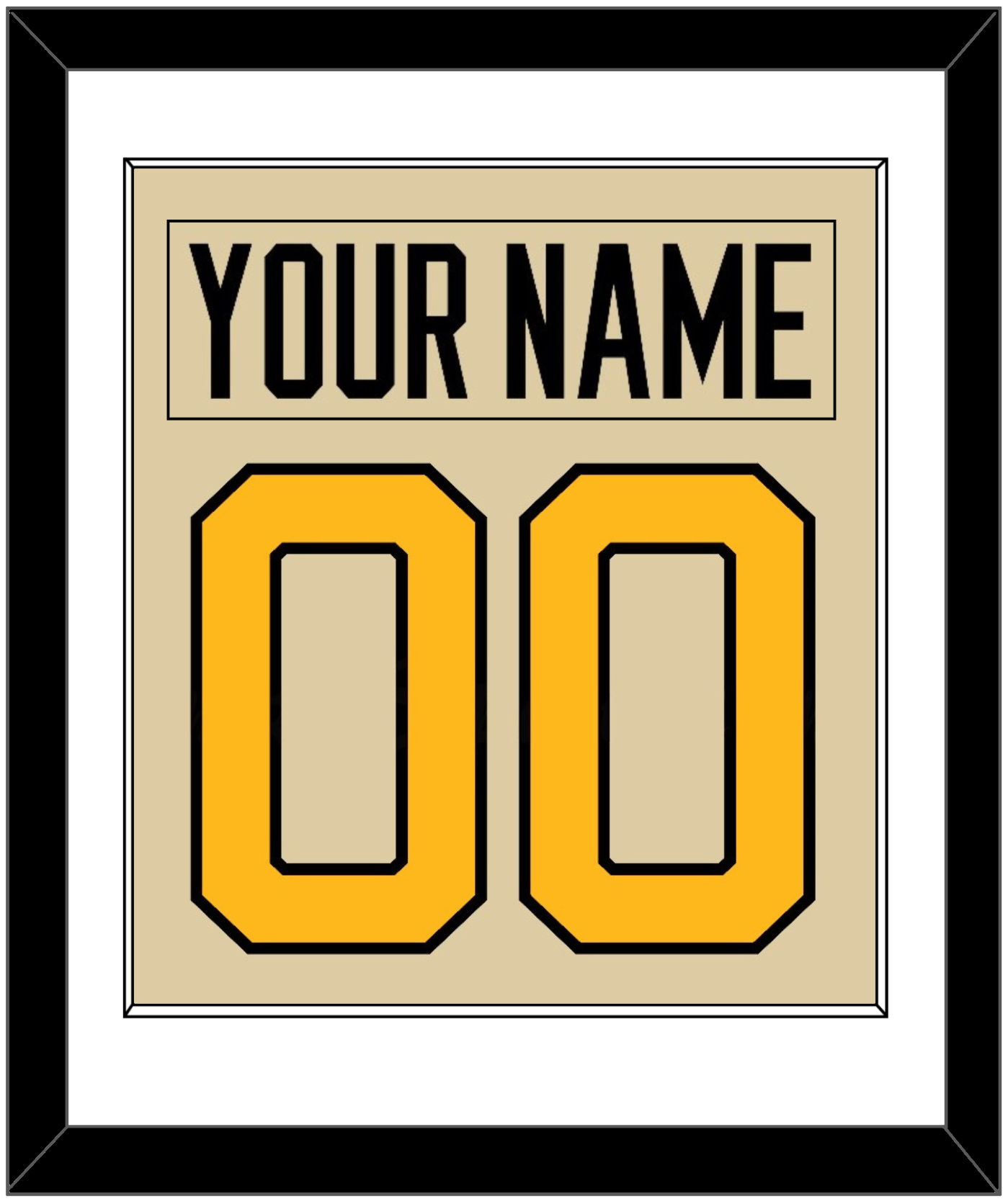 Pittsburgh Nameplate & Number (Back) Combined - 2023 Winter Classic Tan - Essential Tier 1