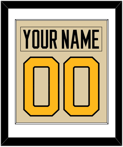 Pittsburgh Nameplate & Number (Back) Combined - 2023 Winter Classic Tan - Essential Tier 1