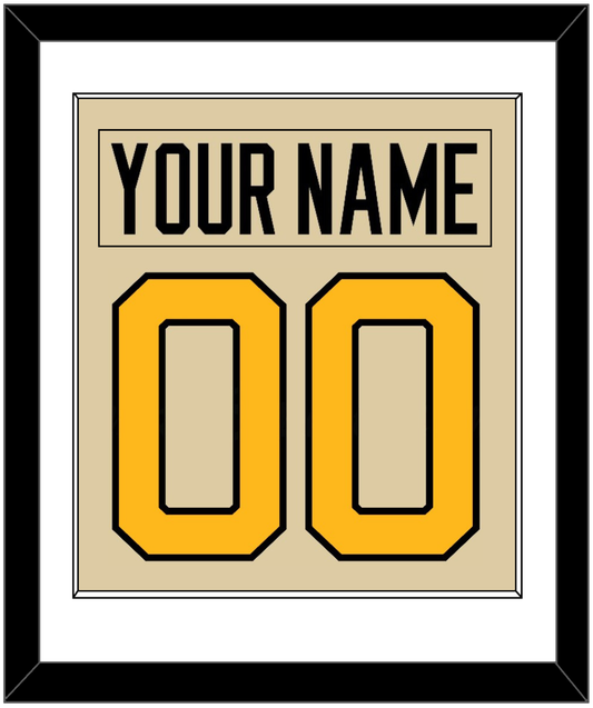 Pittsburgh Nameplate & Number (Back) Combined - 2023 Winter Classic Tan - Essential Tier 1