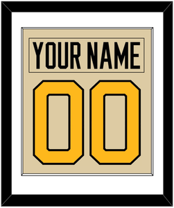 Pittsburgh Nameplate & Number (Back) Combined - 2023 Winter Classic Tan - Single Mat 1