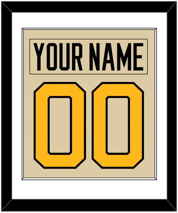 Pittsburgh Nameplate & Number (Back) Combined - 2023 Winter Classic Tan - Single Mat 1