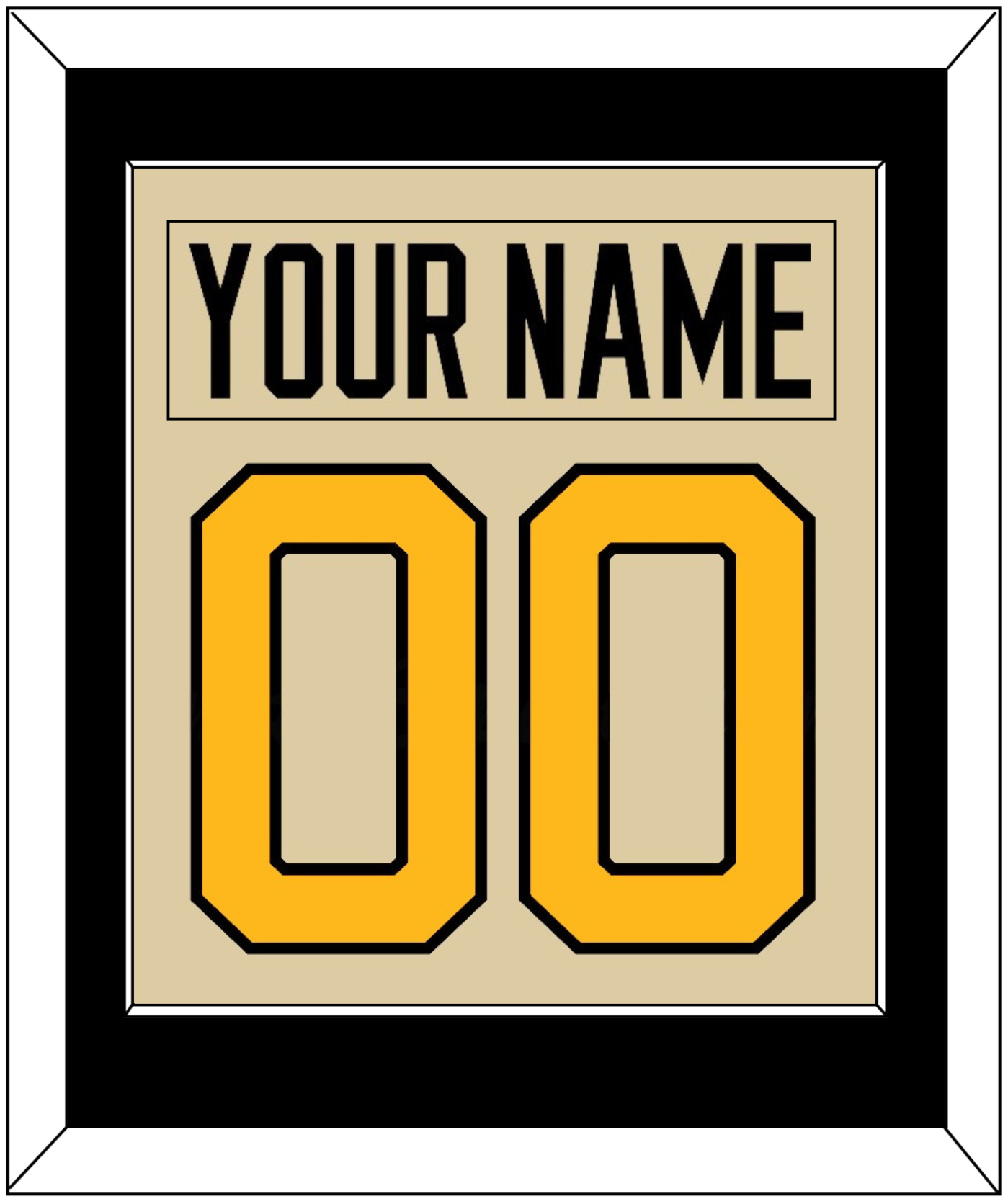 Pittsburgh Nameplate & Number (Back) Combined - 2023 Winter Classic Tan - Essential Tier 2