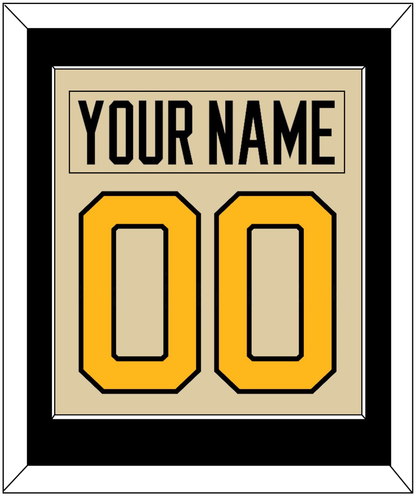 Pittsburgh Nameplate & Number (Back) Combined - 2023 Winter Classic Tan - Essential Tier 2