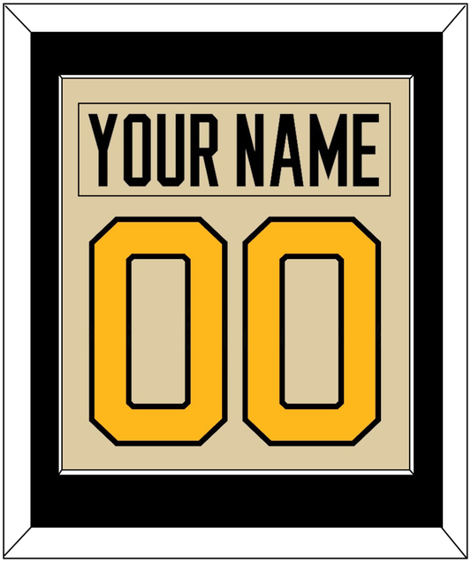 Pittsburgh Nameplate & Number (Back) Combined - 2023 Winter Classic Tan - Essential Tier 2