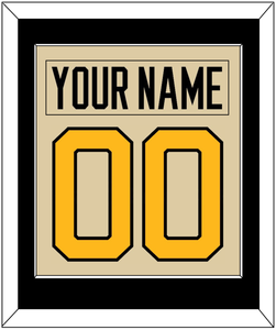 Pittsburgh Nameplate & Number (Back) Combined - 2023 Winter Classic Tan - Single Mat 2