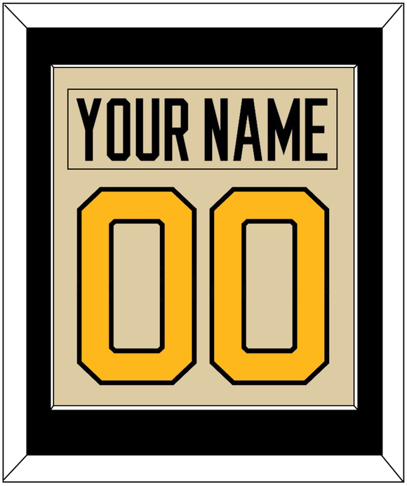 Pittsburgh Nameplate & Number (Back) Combined - 2023 Winter Classic Tan - Single Mat 2