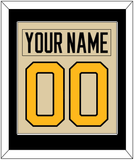 Pittsburgh Nameplate & Number (Back) Combined - 2023 Winter Classic Tan - Single Mat 2