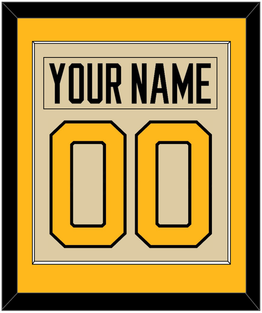 Pittsburgh Nameplate & Number (Back) Combined - 2023 Winter Classic Tan - Essential Tier 3