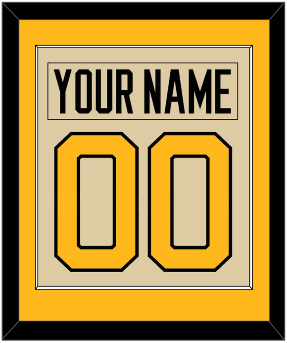 Pittsburgh Nameplate & Number (Back) Combined - 2023 Winter Classic Tan - Single Mat 3