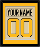 Pittsburgh Nameplate & Number (Back) Combined - 2023 Winter Classic Tan - Single Mat 3