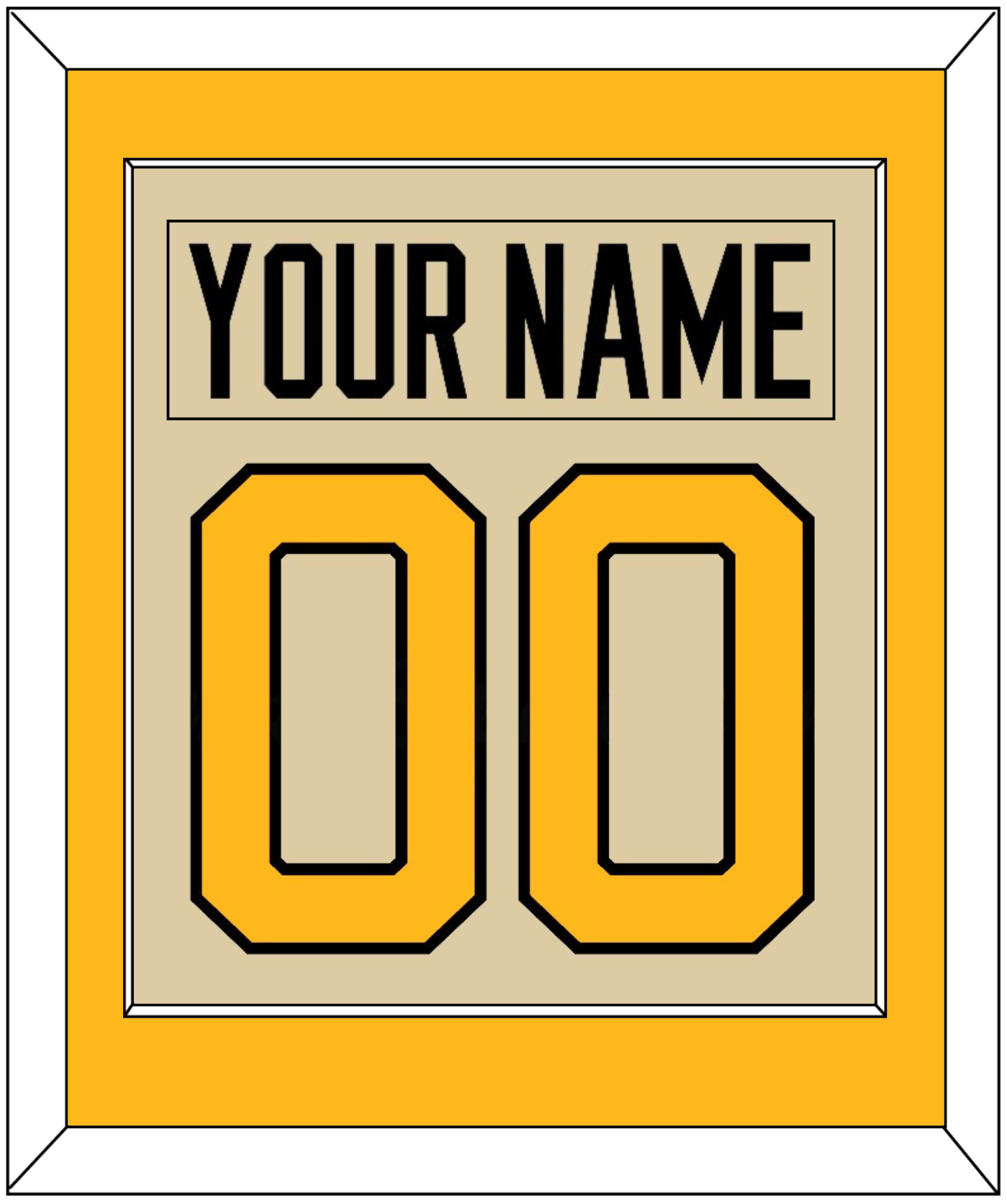 Pittsburgh Nameplate & Number (Back) Combined - 2023 Winter Classic Tan - Essential Tier 3