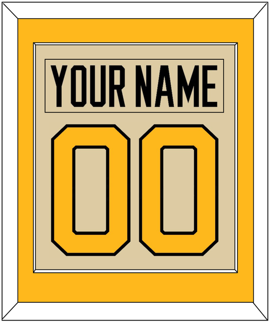 Pittsburgh Nameplate & Number (Back) Combined - 2023 Winter Classic Tan - Essential Tier 3