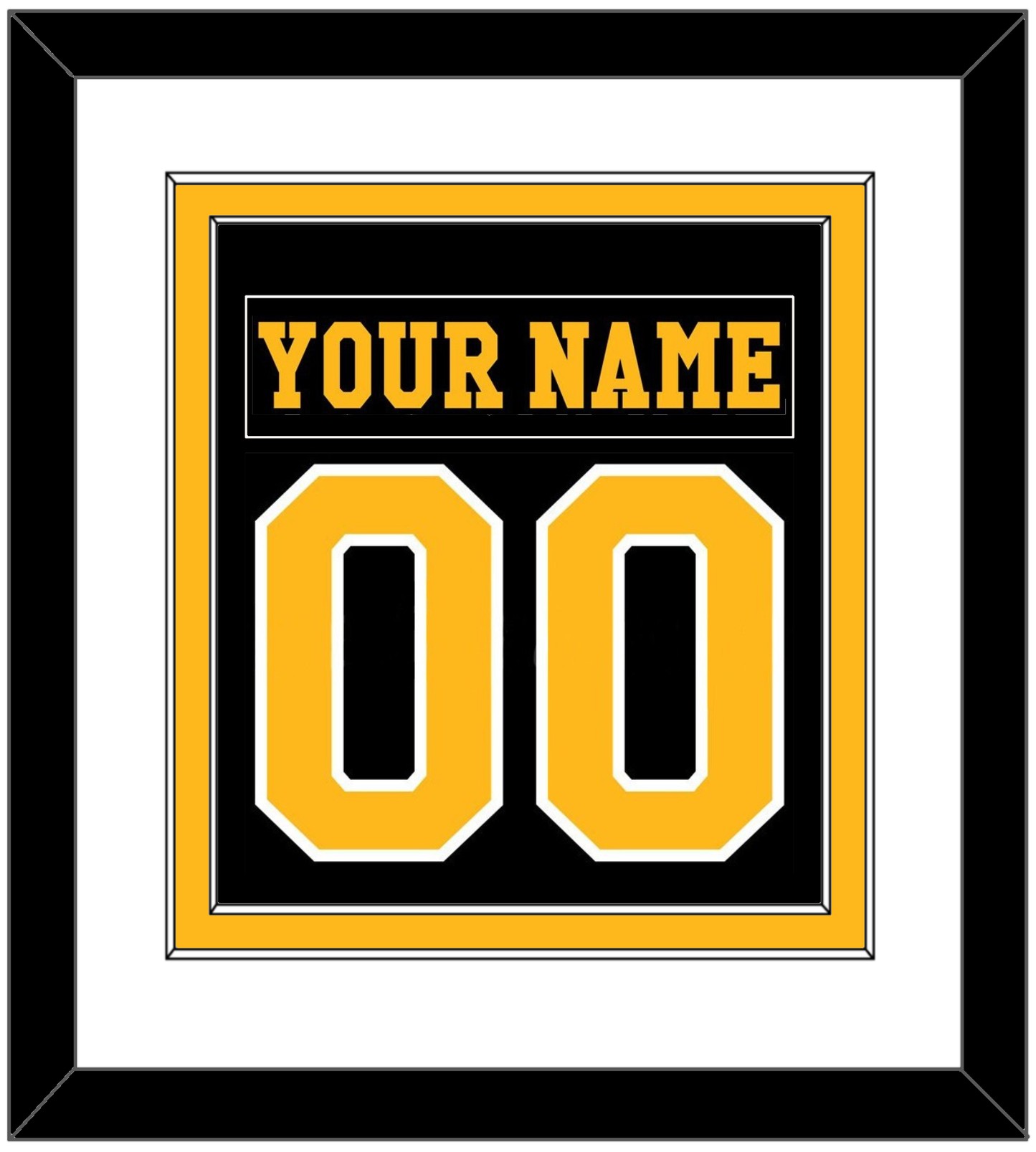 Pittsburgh Nameplate & Number (Back) Combined - Road Black (1984-1988) - Signature Tier 1