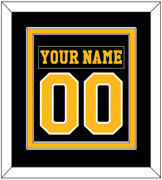 Pittsburgh Nameplate & Number (Back) Combined - Road Black (1984-1988) - Signature Tier 2