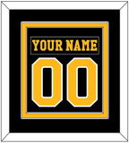 Pittsburgh Nameplate & Number (Back) Combined - Road Black (1984-1988) - Double Mat 2