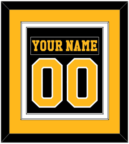 Pittsburgh Nameplate & Number (Back) Combined - Road Black (1984-1988) - Signature Tier 3