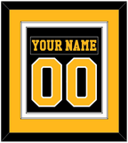 Pittsburgh Nameplate & Number (Back) Combined - Road Black (1984-1988) - Double Mat 3