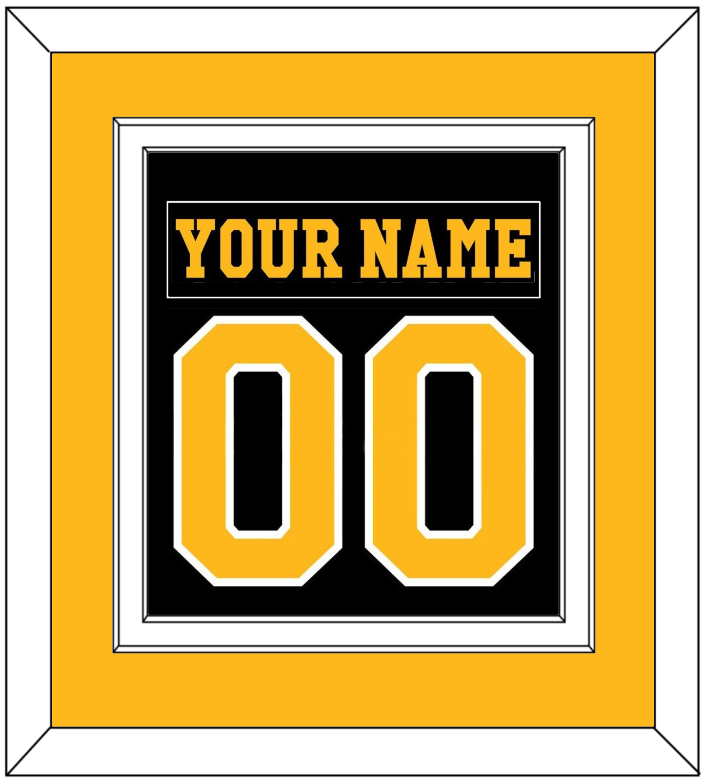 Pittsburgh Nameplate & Number (Back) Combined - Road Black (1984-1988) - Signature Tier 3