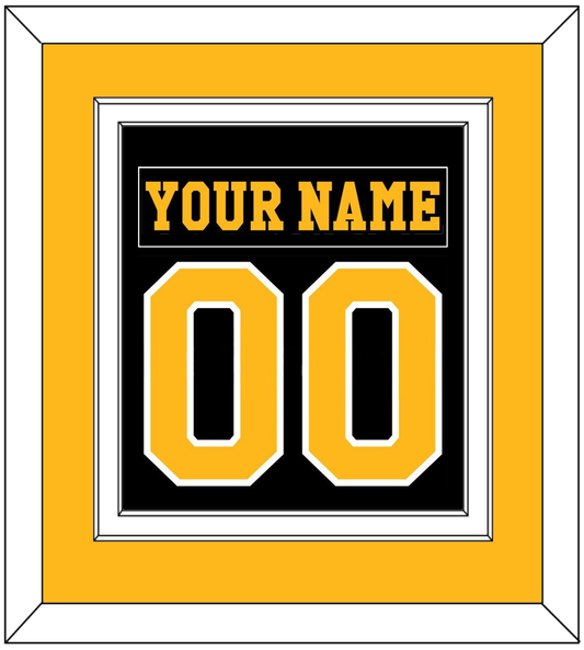Pittsburgh Nameplate & Number (Back) Combined - Road Black (1984-1988) - Signature Tier 3