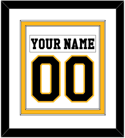 Pittsburgh Nameplate & Number (Back) Combined - Home White (1984-1988) - Signature Tier 1