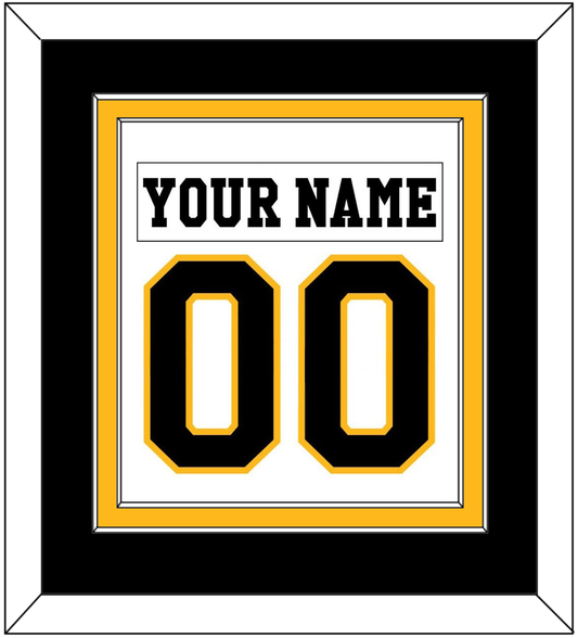 Pittsburgh Nameplate & Number (Back) Combined - Home White (1984-1988) - Signature Tier 2